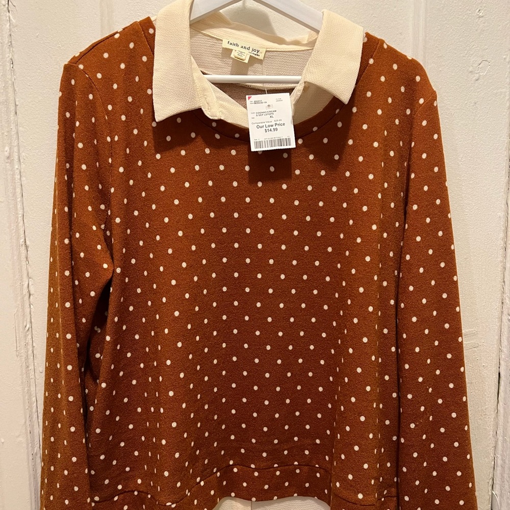 New! Polka dot sweater top